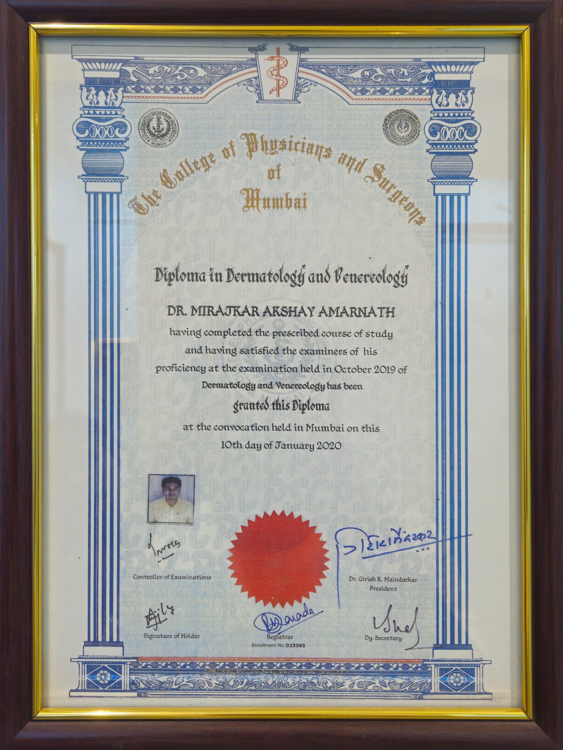 Diploma in Dermatology and Cosmetology from Mumbai Awarded to Dr. Akshay Mirajkar, Expert Skin and Hair Specialist at M Aesthetics, Baner Pune, Karad, and Satara